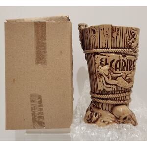 New Rare EL CARIBE Bar Pasadena Tiki Mug Mermaid Sea Crab Skull By TIKI FARM